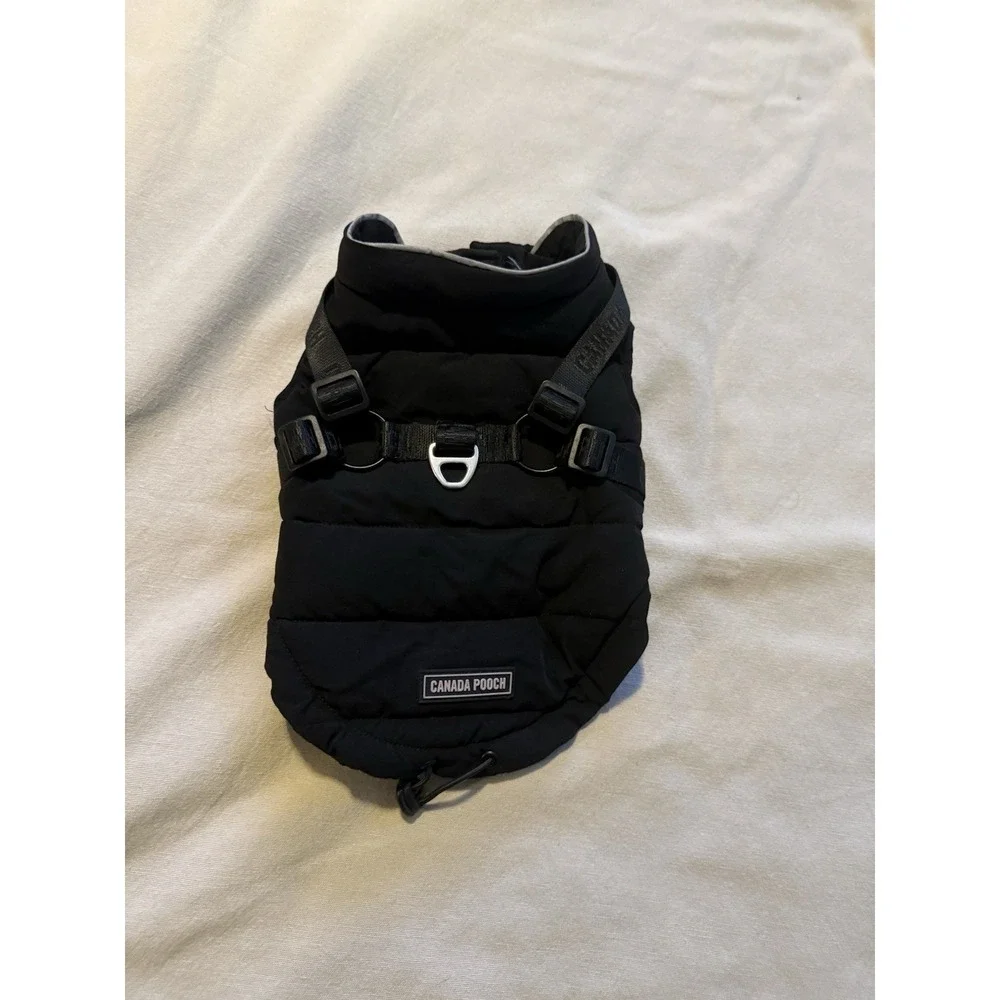 Canada Pooch Harness Puffer in Black Size 10 XS Dog Walk Hiking Outdoors